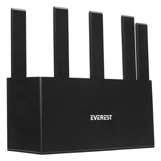 Everest EWR-X3000MBPS-V1 X3000Mbps Dualband 5*6dBi 1 Wan Port + 3 Lan Port Wi-Fi 6 Wisp+Ap+Repeater Destekli Kablosuz Wifi Router   resmi
