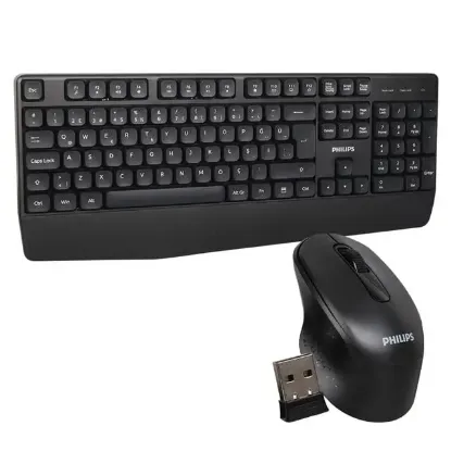 Philips SPT6348B USB Kablosuz Ofis Tipi Siyah Numpadli Türkçe Q Klavye Mouse Seti resmi