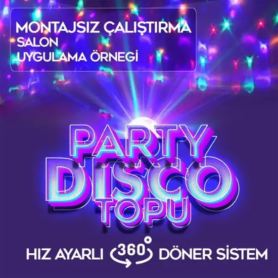 Ledx GM-0803B Sihirli Led Dönen Disko Topu Hoparlör Kablosuz USB/Mp3/Bluetooth Kumandalı 360 Derece resmi