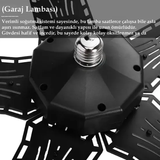 Ledx Ayarlanabilir Açılı 5 Kanatlı 148 Smd Ledli Galaxy Projektör Işığı 60W 6600 Lumen E27 32cm Çap resmi