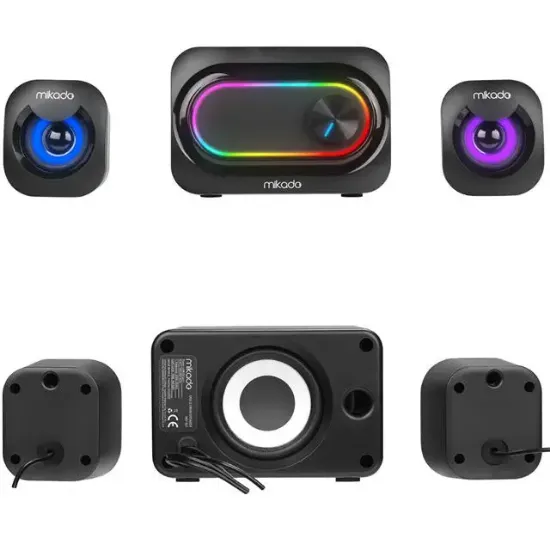Mikado MD-511 5W+3W×2 USB RGB Ledli 2+1 Gaming Speaker Hoparlör resmi