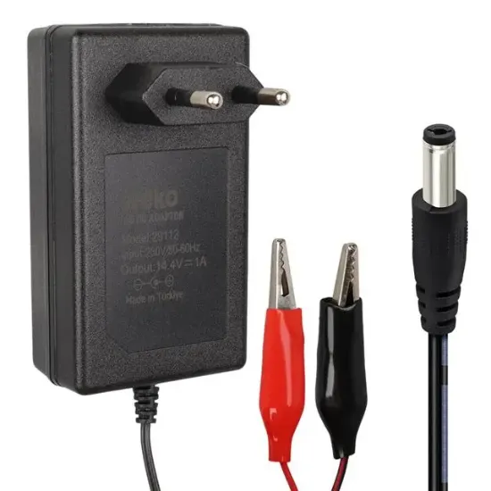Weko 14.4 Volt - 1 Amper 5.5*2.5 Mm Uçlu + Krokodil Aparatlı Akü Şarj Cihazı WK-29112 resmi