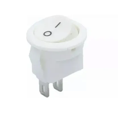 Mini Yuvarlak Işıksız ON-OFF Beyaz Anahtar IC-134E resmi