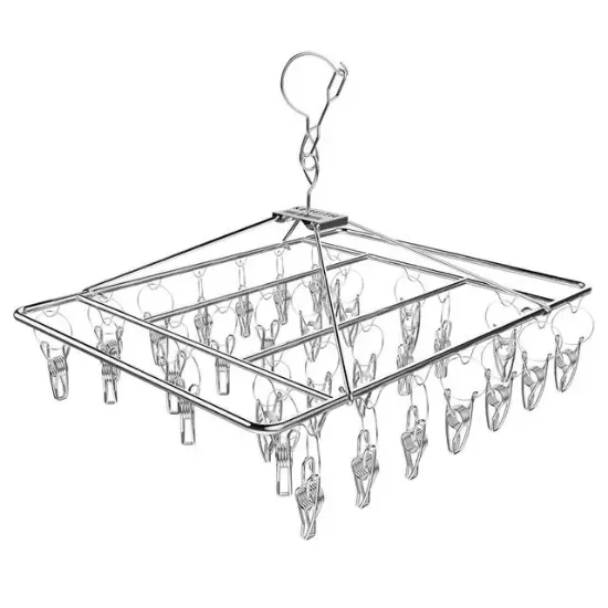 Sunup SN-29188 Metal Çorap Askısı 30 Mandallı Paslanmaz Çelik İç Çamaşırı Kurutma Askılığı resmi