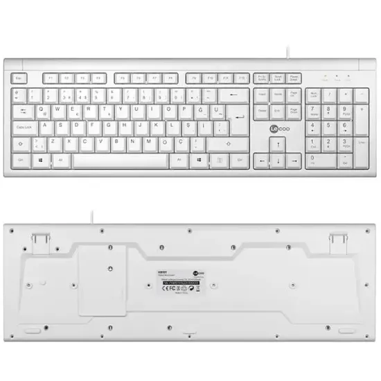 Lenovo Lecoo KB101 USB Kablolu Beyaz TÜRKÇE Q Klavye  resmi