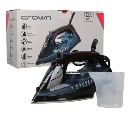Crown CRW-7206 2200W Seramik Tabanlı Buharlı Ütü Mavi resmi