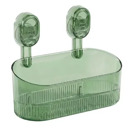 Sunup SN-29266 Vantuzlu Şeffaf Banyo Mutfak Rafı Organizer resmi