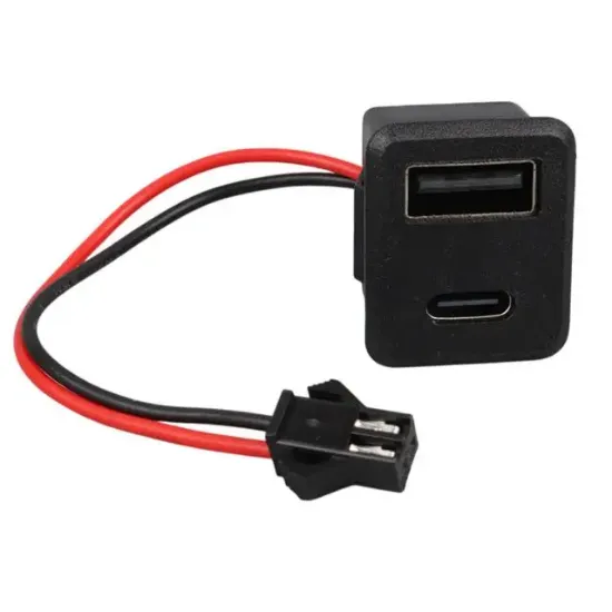 IC-266T-4 Pano Tip Kare Type-C + USB Şarj Soketi Bağlantı Modülü resmi