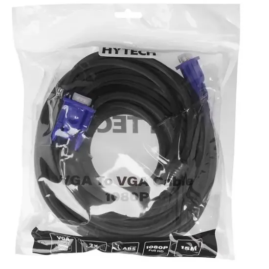 Hytech HT-VGA15 15 Pin Erkek/Erkek 15 Metre Vga Görüntü Aktarma Kablosu              resmi
