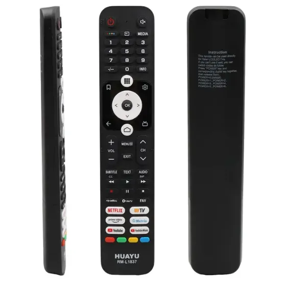 RM-L1837 Haier Netflix Youtube Prime Video Youtube Music Tuşlu LCD Led TV Kumanda resmi