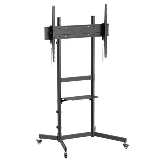 Vontech V1044VE 55''-100'' Uyumlu Tekerlekli Ayaklı Raflı LCD-LED TV Sehpası Standı resmi