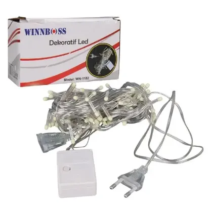 Winnboss WN-1182 Beyaz Renk 10 Metre Dekoratif Led Yılbaşı Işığı 5 Watt AC220V resmi