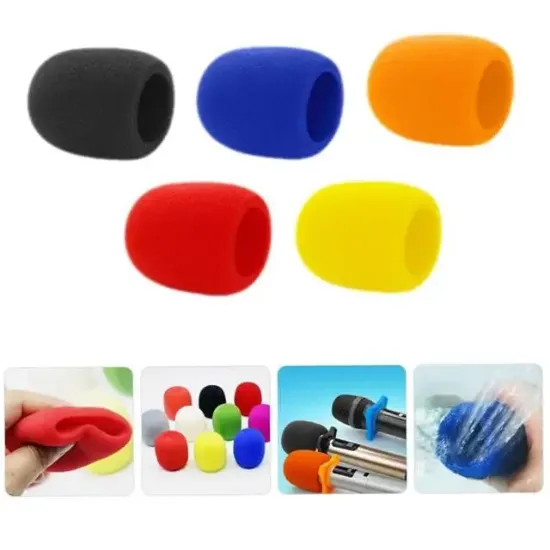 Tenon ZE-7130 5'li Standart 5 Renk El Mikrofon Süngeri (Sarı-Turuncu-Kırmızı-Mavi-Siyah) resmi