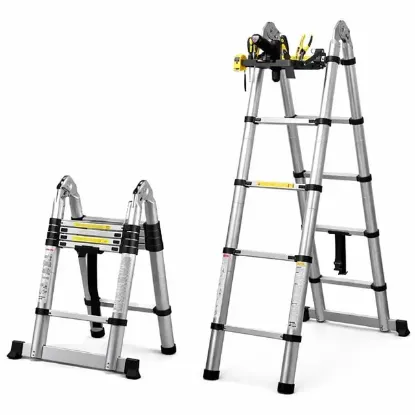 Sunup SN-29682 3.2+3.2 Metre Teleskopik Merdiven Karavan & Tekne Katlanır Alüminyum resmi