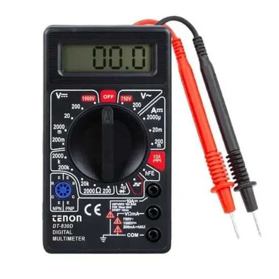 Tenon DT-830D Siyah DC/AC Voltaj Akım Ölçer Dijital Multimetre Ölçü Aleti  resmi