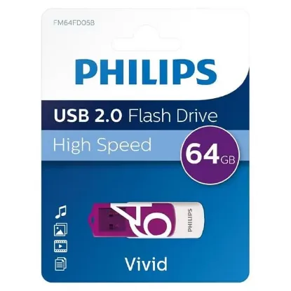 Philips Vivid Serisi 64GB USB 2.0 High Speed Flash Bellek (FM64FD05B/00) resmi