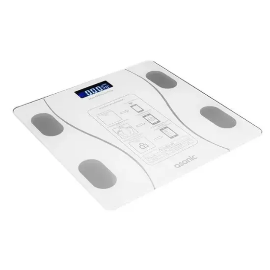 Asonic BS260 Beyaz 260x260 Mm Dijital Bluetooth Baskül (2*AAA Pil Hediyeli) resmi