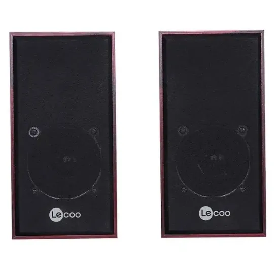 Lenovo Lecoo DS105 6W Ahşap Gövdeli Masaüstü Stereo Hoparlör - USB + 3.5mm Jack Girişli PC Hoparlörü resmi