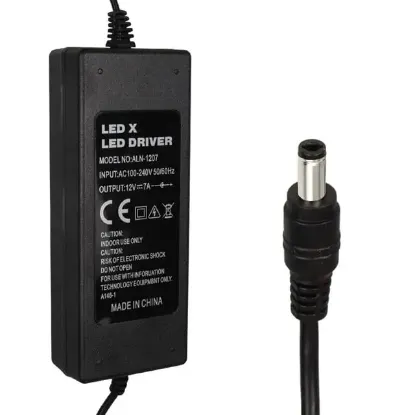 Ledx ALN-1207 12 Volt - 7 Amper 5.5*2.5 Mm Uç Plastik Kasa Masaüstü Adaptör resmi