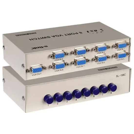 S-Link SL-158C 8x1 Port VGA Switch (8 Giriş - 1 Çıkış) resmi