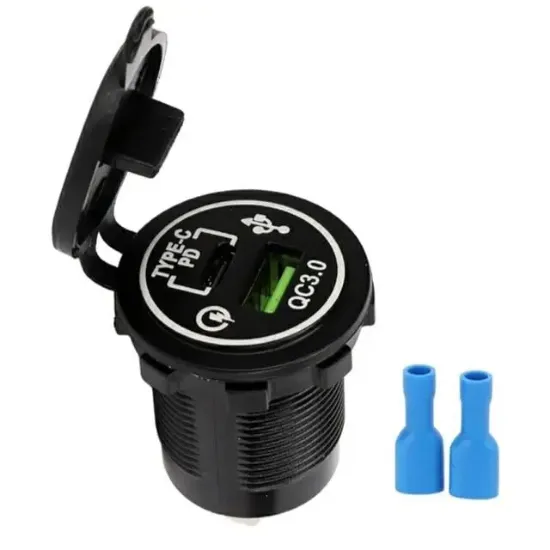 PowerMaster IC-266C-5 Pano Tipi Hızlı Şarj Soketi USB QC3.0 + Type-C PD (Otomobil-Tekne Uyumlu) resmi