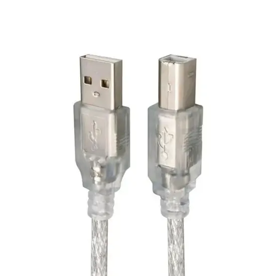 S-Link SL-U2007 7 Metre USB2.0 Yazıcı Kablosu Şeffaf Kalın Örgülü Yazıcı ve Tarayıcı Bağlantı Kablosu resmi