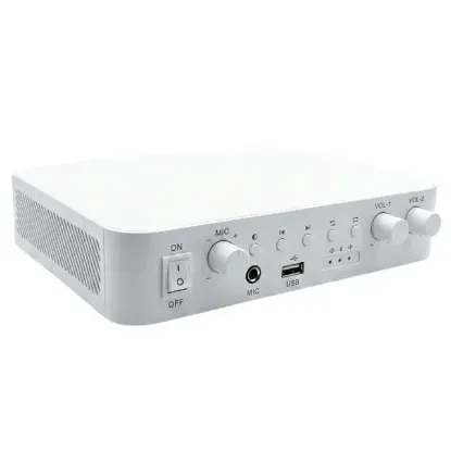 Hikvision DS-QAE0A60G1-VB 60W 2 Bölgeli Analog Amfi Amplifikatör USB/Bluetooth/Mik/RCA resmi