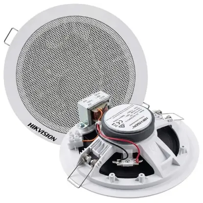 Hikvision DS-QAE0206G1-V 5.25" 6W 8Ohm Analog 100V Trafolu Tavan Gömme Hoparlör Beyaz resmi