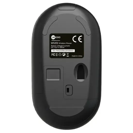 Lenovo Lecoo WS212 1600 DPI 4 Tuşlu Kablosuz Siyah Optik Mouse resmi