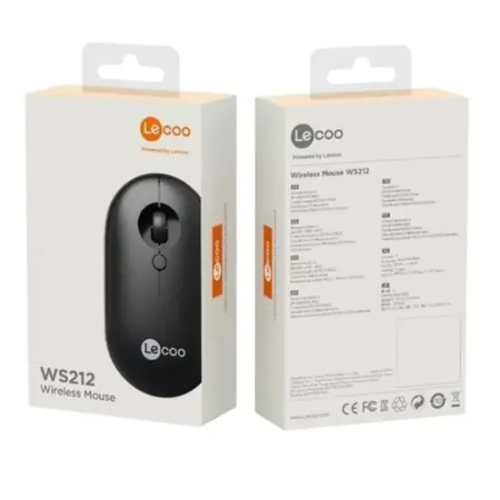 Lenovo Lecoo WS212 1600 DPI 4 Tuşlu Kablosuz Siyah Optik Mouse resmi