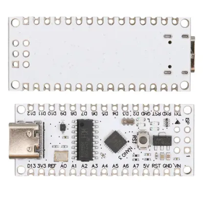 Arduino Nano V3.0 Uyumlu USB-C (Beyaz PCB) Geliştirme Kartı resmi