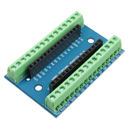 Arduino Nano Terminal Adapter V1.0 (Klemens Genişletme Modülü) resmi