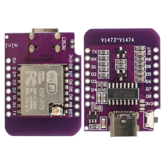Wemos D1 Mini V4.0 ESP-07S Geliştirme Kartı Type-C Girişli WiFi Mikrokontrolcü Modülü resmi