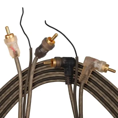 Fully G-512AB 5 Metre 2 RCA + 2 RCA L-Tip Şaseli Oto Amfi Sinyal Kablosu resmi