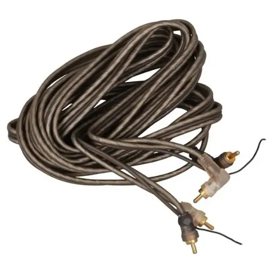 Fully G-512AB 5 Metre 2 RCA + 2 RCA L-Tip Şaseli Oto Amfi Sinyal Kablosu resmi