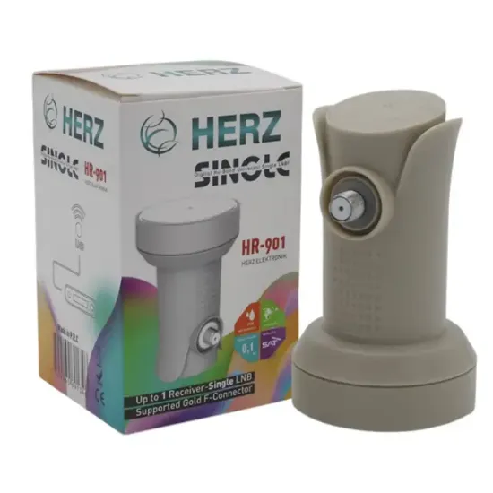 Herz HR-901 Digital Ku-Band Tekli LNB - Altın Uçlu 0.1dB Sharp Chip resmi