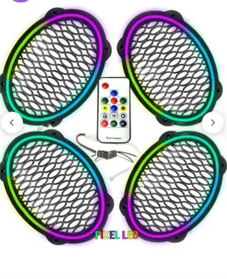 Poke PK-5653 4 Adet Oval Oto Hoparlör Kapağı Kumandalı Pixel Ledli RGB Animasyonlu Kapak resmi