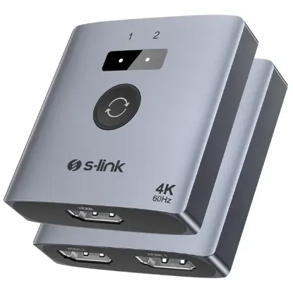 S-Link SL-LU602 2-Port 4K 60Hz HDMI Çift Yönlü (Bi-Directional) Akıllı Switch resmi