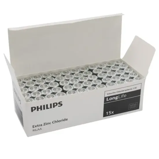 Philips Extra Zinc-Carbon Kalın Saat Kalem Pili AA (60'lı Paket) resmi