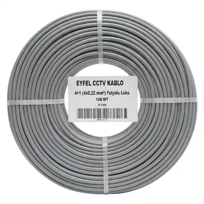 Eyfel EF-C400 2x0.22mm Folyolu 100 Metre CCTV Kamera Kablosu resmi