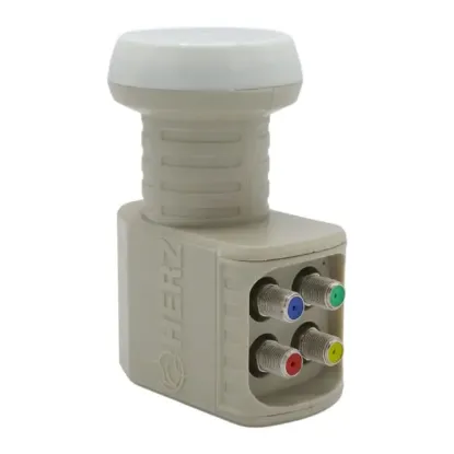 Herz HR-904 Digital Ku-Band Quad 4'lü LNB Universal - Altın Uçlu 0.1dB Sharp Chip resmi