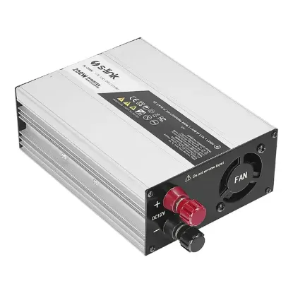 S-Link SL-200W-12 200 Watt DC 12V - AC 230V Anahtarlı Tek USB Portlu Çakmaktan Power Inverter resmi