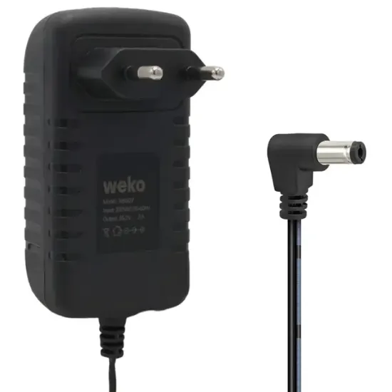 Weko 25.2 Volt - 2 Amper 5.5x2.5mm Uçlu Yerli Üretim Priz Tipi Adaptör 1.2 Metre Uzunluk resmi