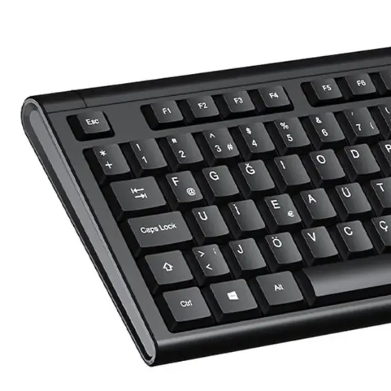 Lenovo Lecoo KB101 USB Kablolu Siyah Türkçe F Klavye (Numpadli) resmi