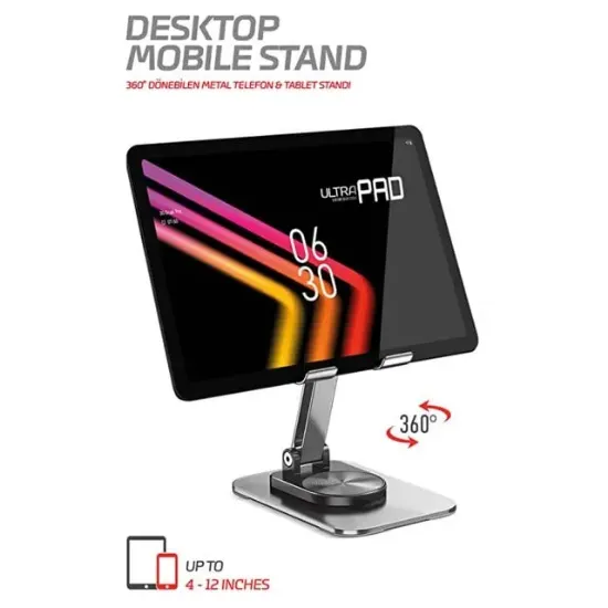 Powerway DMS33 Full Metal Gövde 360 Derece Dönebilen Profesyonel Masaüstü Telefon Standı resmi