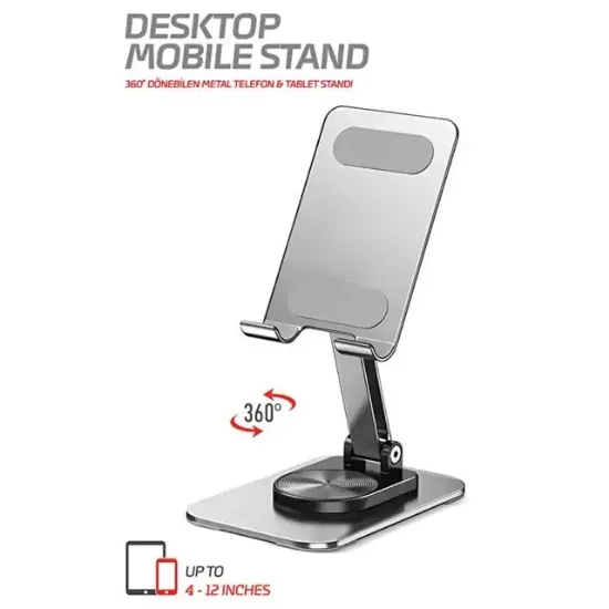 Powerway DMS33 Full Metal Gövde 360 Derece Dönebilen Profesyonel Masaüstü Telefon Standı resmi