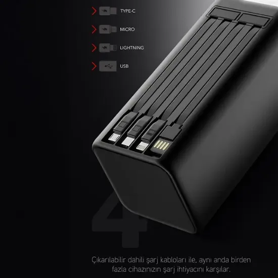 Powerway PD80 80.000mAh 22.5W PD & QC 3.0 Hızlı Şarj Destekli Dijital Göstergeli Powerbank resmi