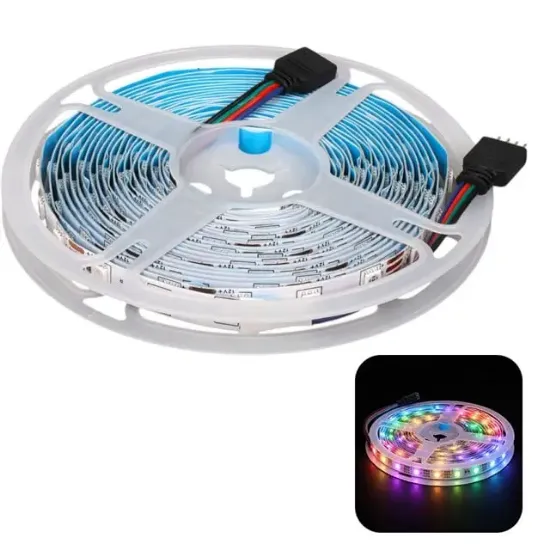 ZMR ZMR-603 RGB 12 Volt 3 Çipli 5050 İç Mekan Silikonsuz 60 Led 5 Metre Şerit Led resmi