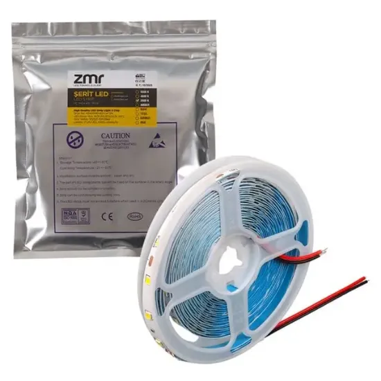 ZMR ZMR-601 3000K 12 Volt Tek Çipli 2835 İç Mekan Silikonsuz 60 Led 5 Metre Şerit LED resmi