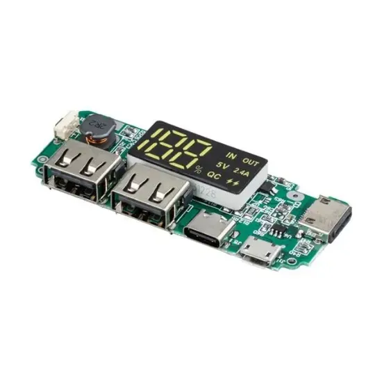 Weko WK-22852 Lityum Pil Powerbank Şarj Modülü Dijital Ekranlı Üç Port 5V-2.4A resmi